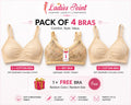 PACK OF 3 BRA ( 2 COTTON BRA 1 NET BRA) 1 GIFT BRA WITH RANDOM SIZE & COLOR